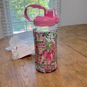 Lilly Pulitzer 50.7 oz. Water bottle with straw and strap.